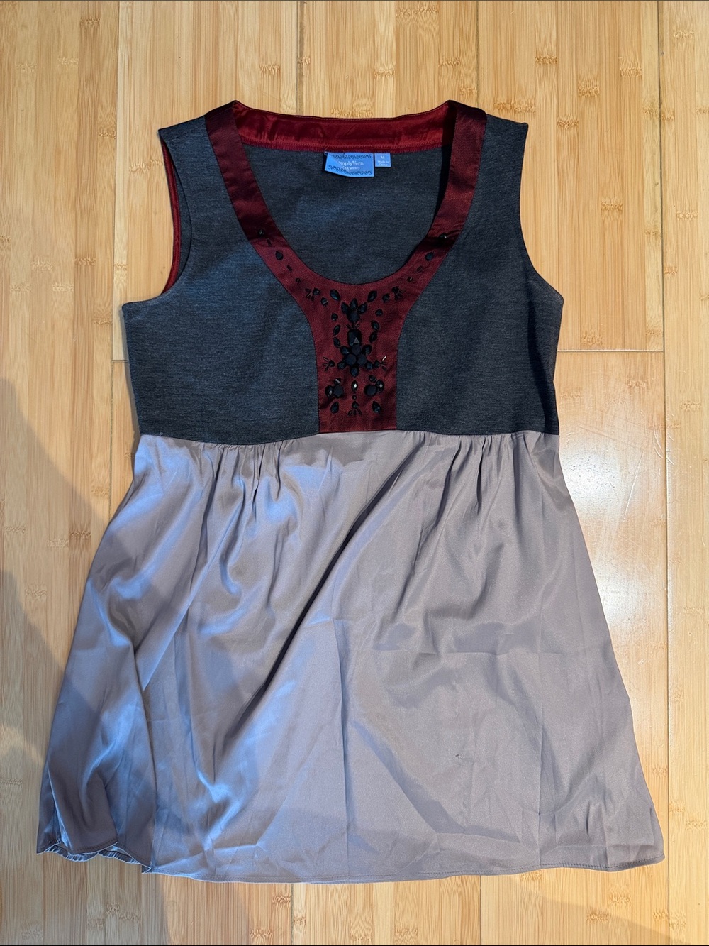 Simply Vera Vera Wang Sleeveless Colorblock Tank Dress with Embellished Yoke